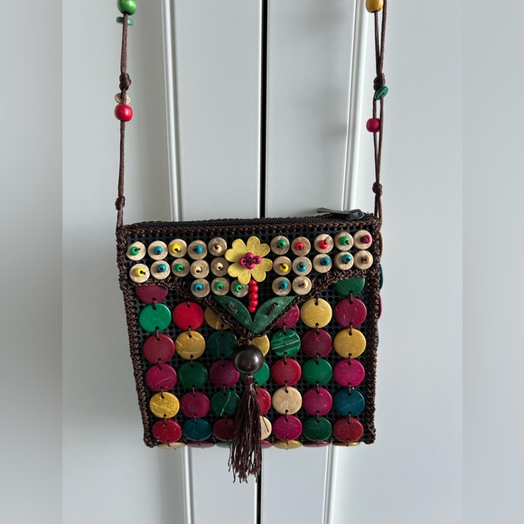 NWOT Summer crossover mini bag. 16x16 cm. Hand made by artisans. Lightweight Fun - Picture 10 of 10
